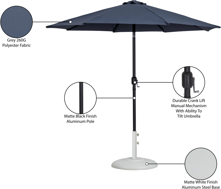 Fiji Water Resistant Fabric And Aluminum Patio Umbrella With Base Set