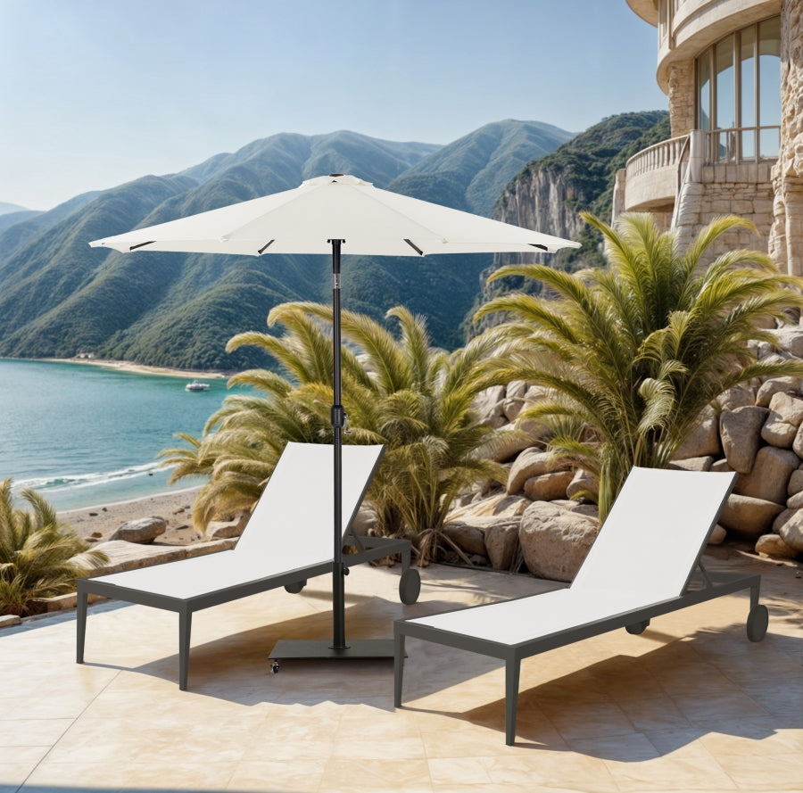 Fiji Water Resistant Fabric And Aluminum Patio Umbrella With Base Set