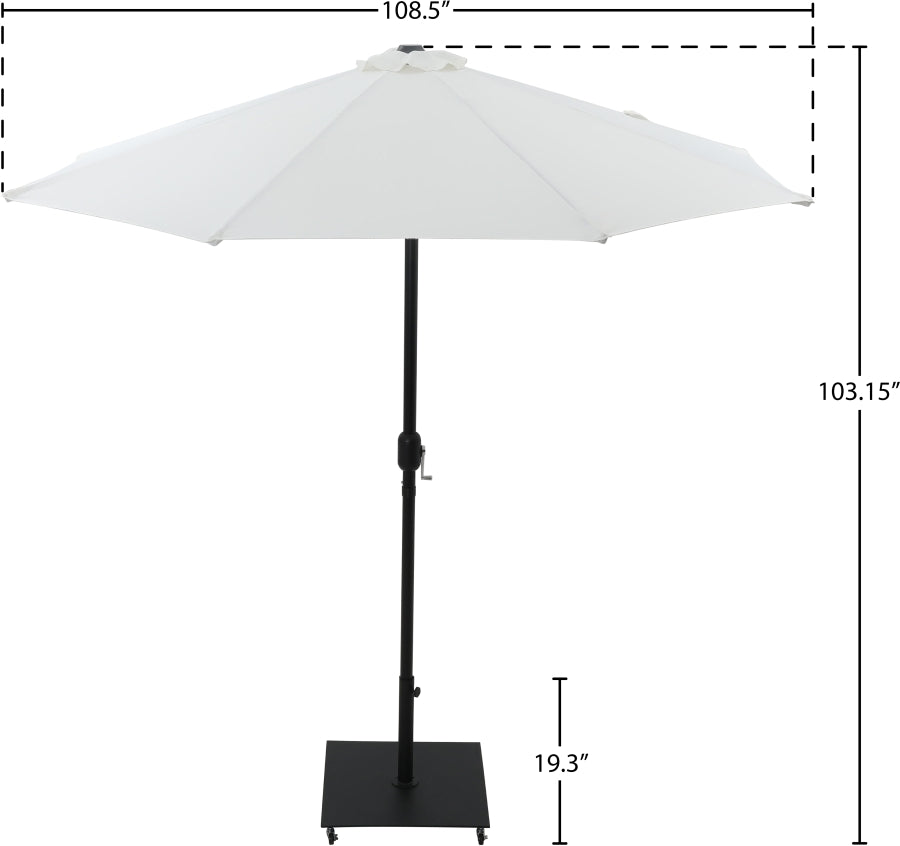 Fiji Water Resistant Fabric And Aluminum Patio Umbrella With Base Set