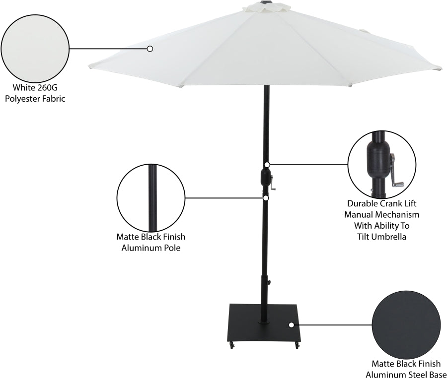 Fiji Water Resistant Fabric And Aluminum Patio Umbrella With Base Set