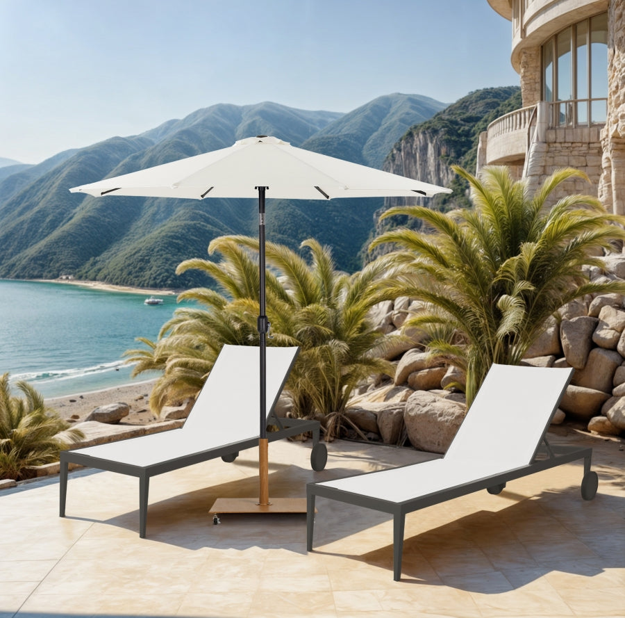 Fiji Water Resistant Fabric And Aluminum Patio Umbrella With Base Set