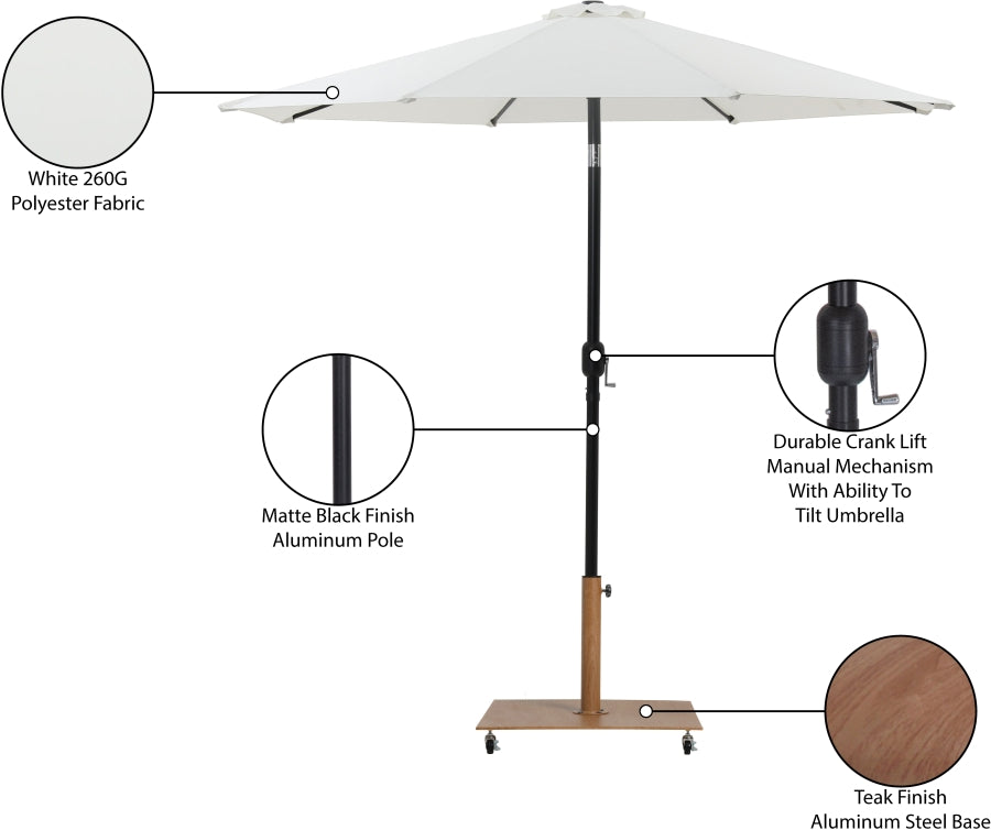 Fiji Water Resistant Fabric And Aluminum Patio Umbrella With Base Set