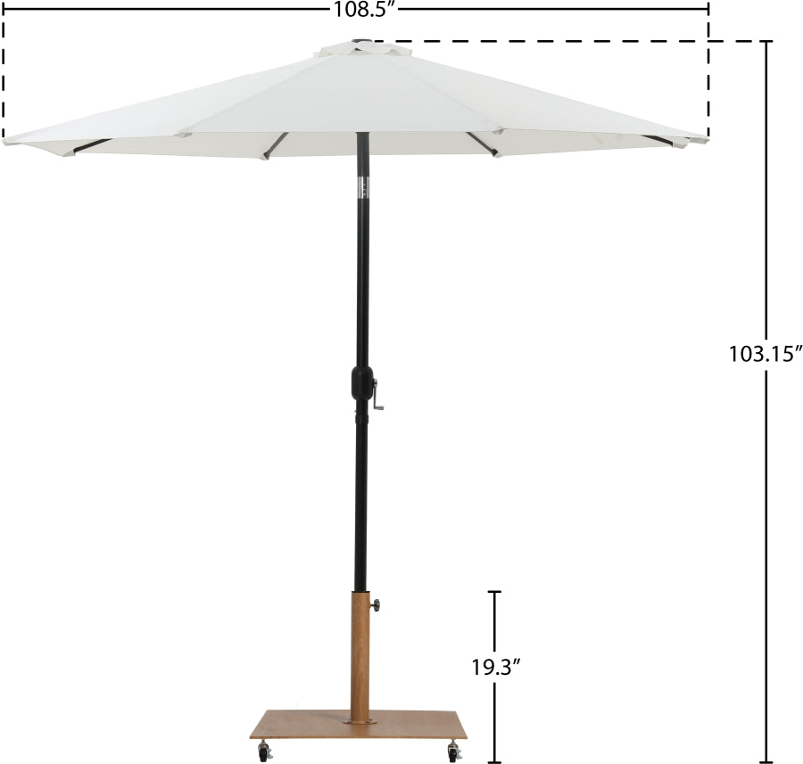 Fiji Water Resistant Fabric And Aluminum Patio Umbrella With Base Set