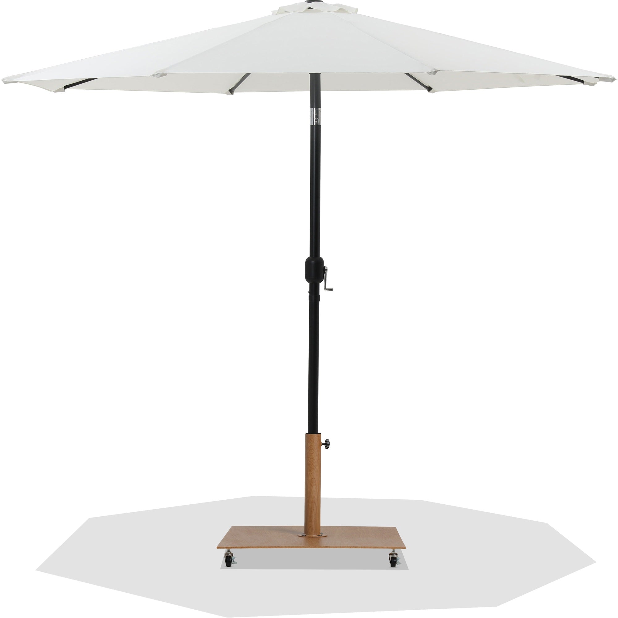 Fiji Water Resistant Fabric And Aluminum Patio Umbrella With Base Set