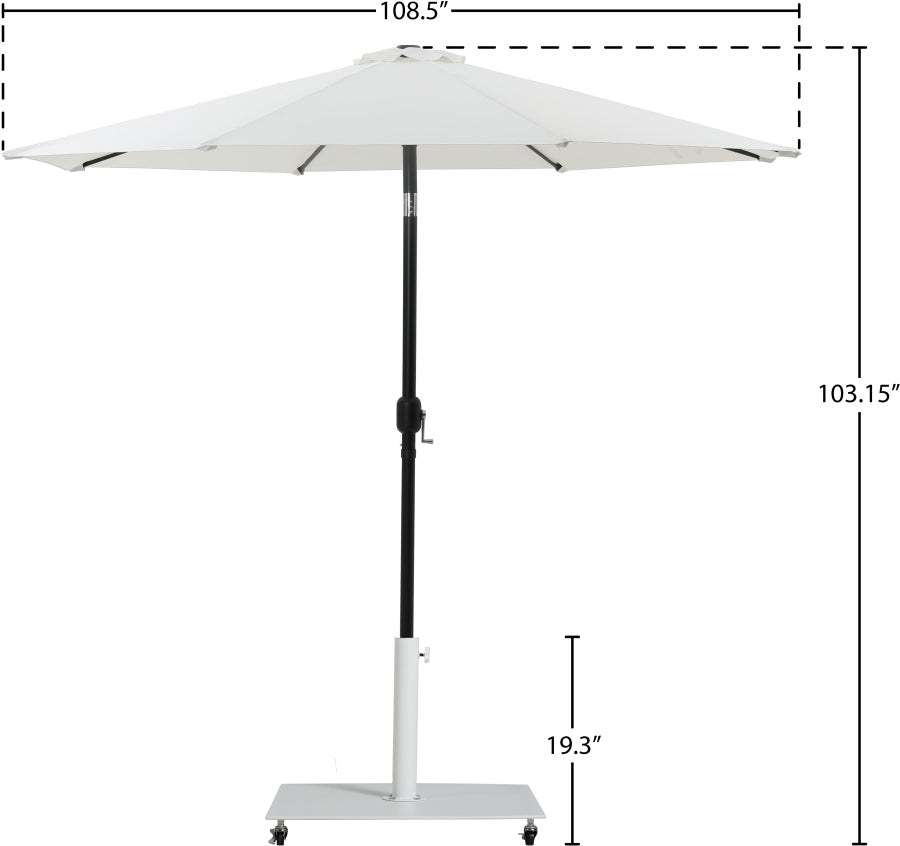 Fiji Water Resistant Fabric And Aluminum Patio Umbrella With Base Set