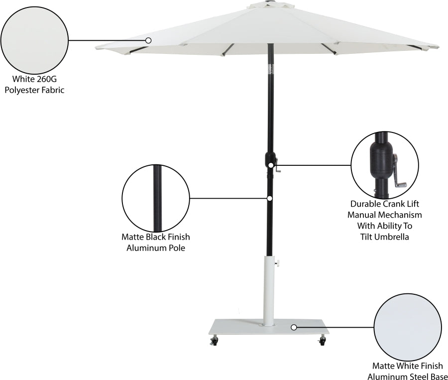 Fiji Water Resistant Fabric And Aluminum Patio Umbrella With Base Set