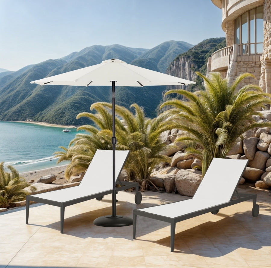 Fiji Water Resistant Fabric And Aluminum Patio Umbrella With Base Set