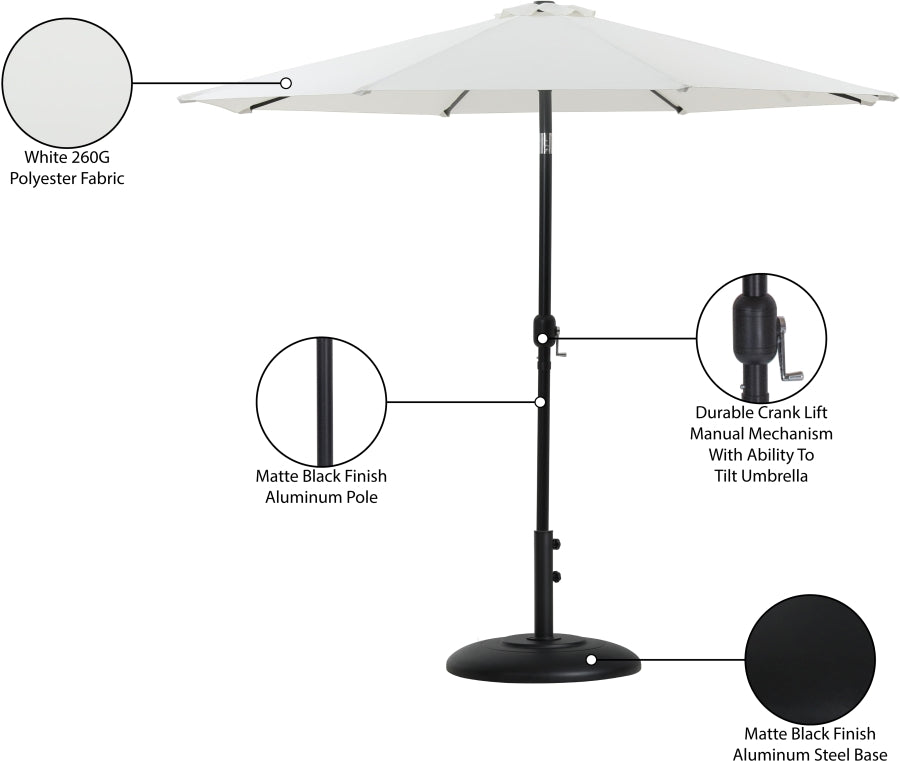 Fiji Water Resistant Fabric And Aluminum Patio Umbrella With Base Set