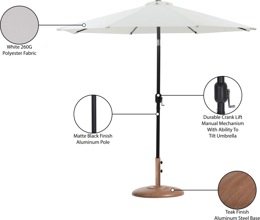 Fiji Water Resistant Fabric And Aluminum Patio Umbrella With Base Set