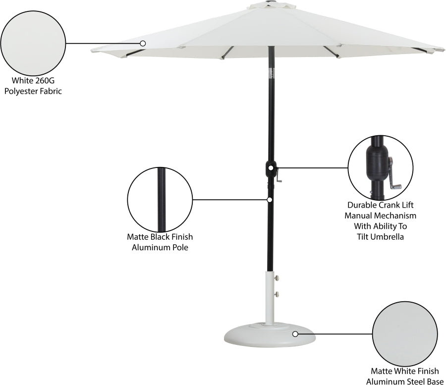 Fiji Water Resistant Fabric And Aluminum Patio Umbrella With Base Set
