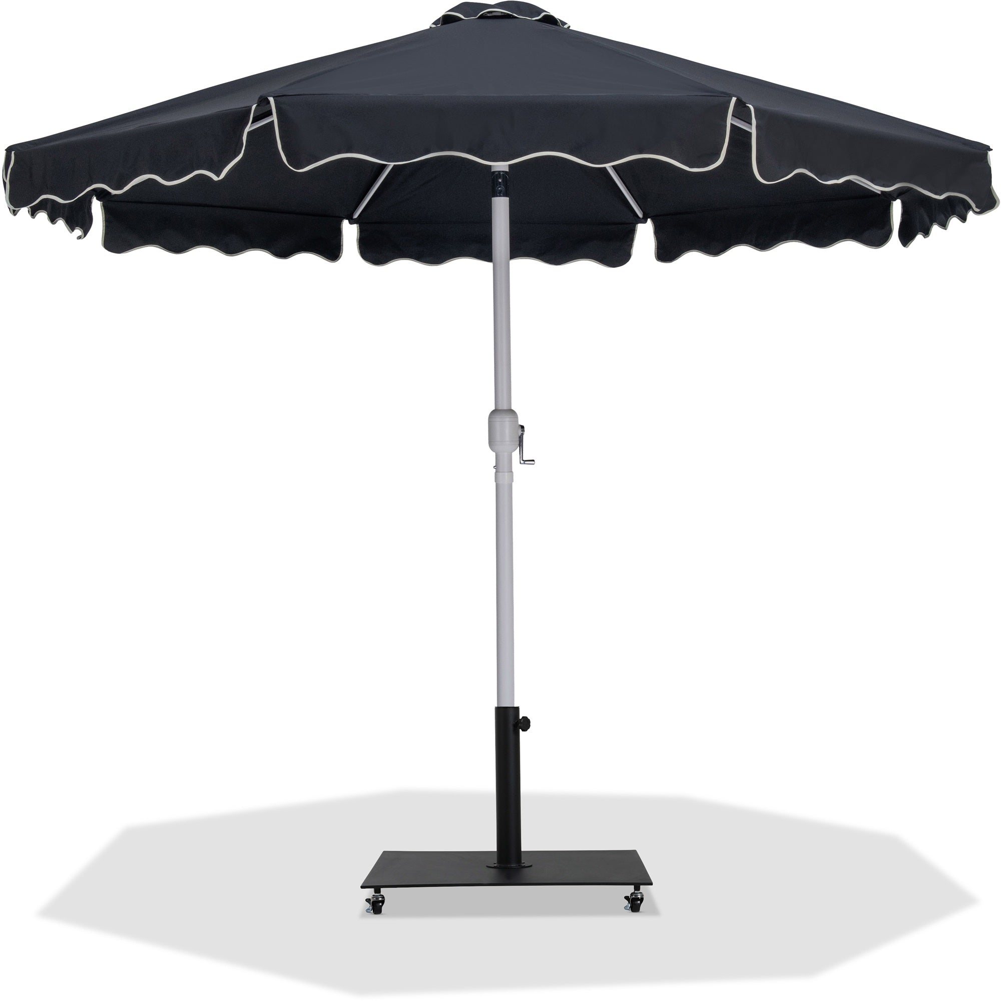 Amalfi Water Resistant Fabric And Aluminum Patio Umbrella With Base Set