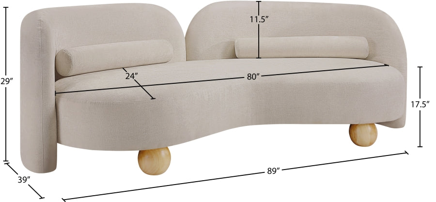Canapé en tissu chenille Daphné