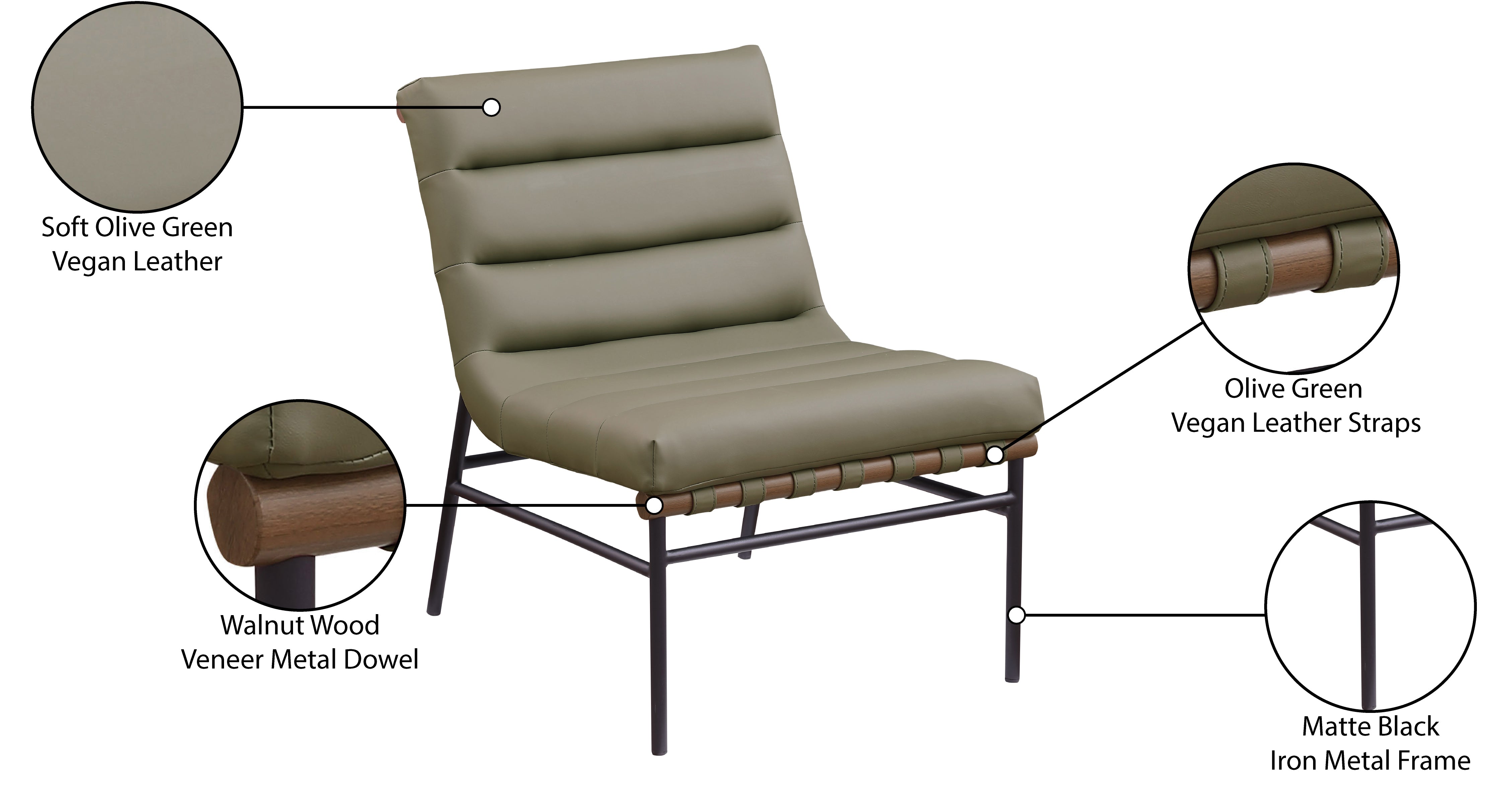 Fauteuil d'appoint rembourré en chenille Vivi