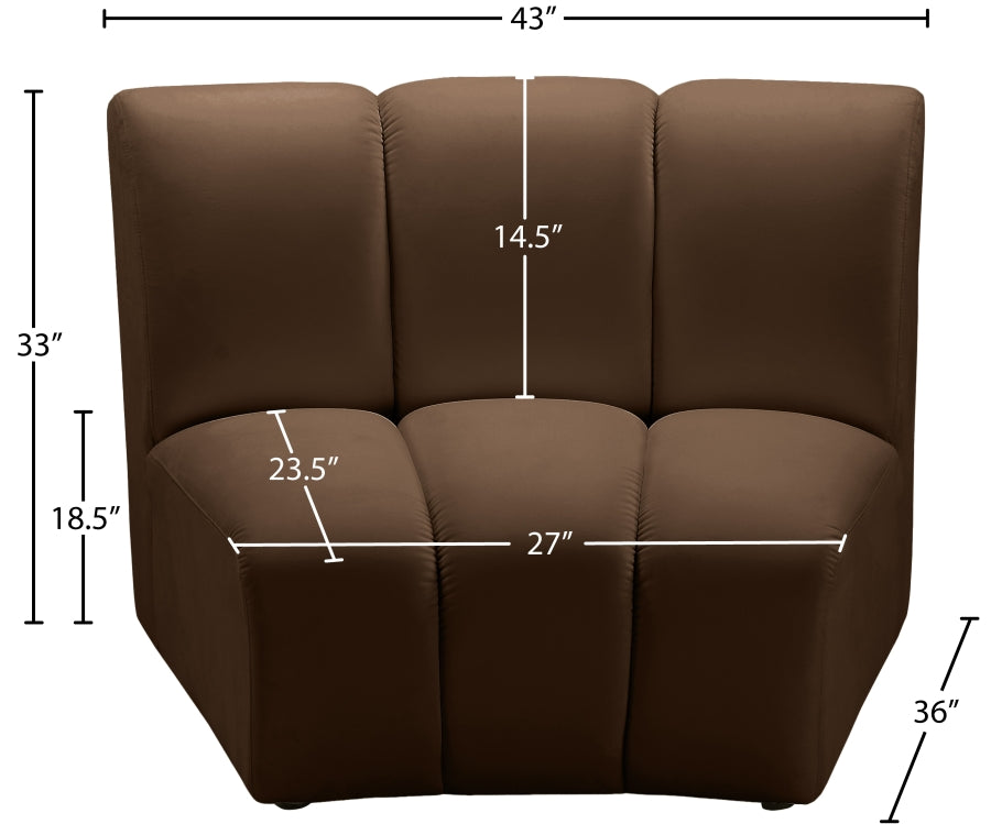 Infinity Velvet Upholstered Modular Chair