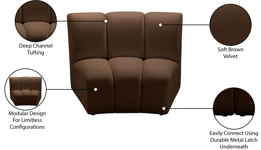 Infinity Velvet Upholstered Modular Chair