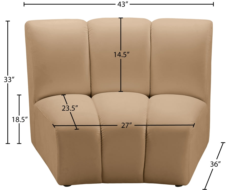 Infinity Velvet Upholstered Modular Chair