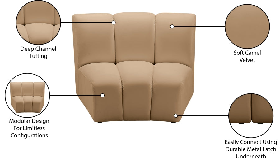 Infinity Velvet Upholstered Modular Chair
