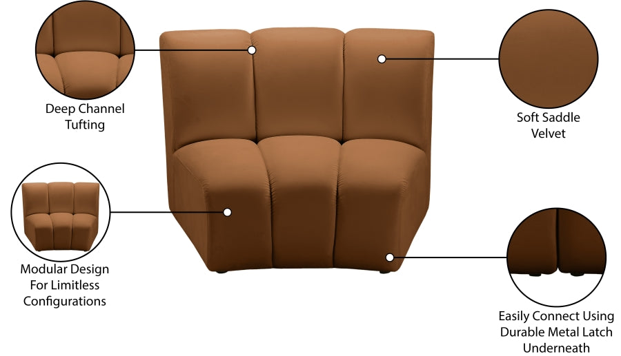 Infinity Velvet Upholstered Modular Chair