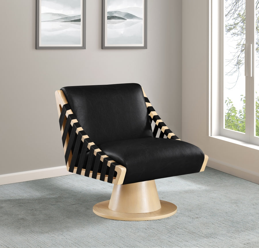 Millwin Vegan Leather Upholstered Swivel Accent Chair