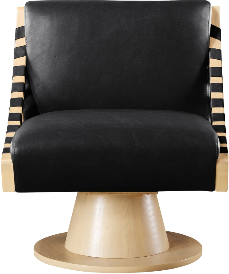 Millwin Vegan Leather Upholstered Swivel Accent Chair