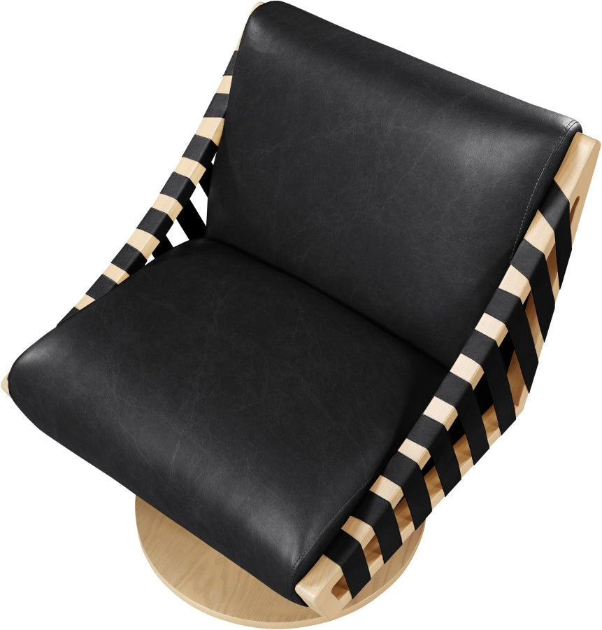 Millwin Vegan Leather Upholstered Swivel Accent Chair