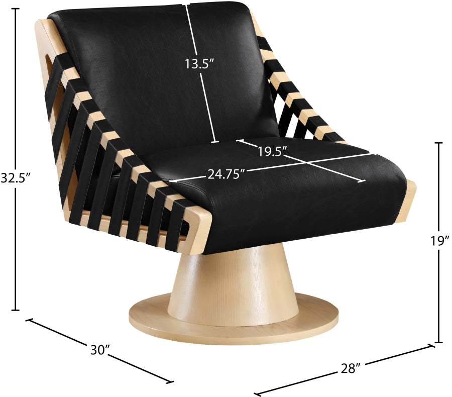 Millwin Vegan Leather Upholstered Swivel Accent Chair