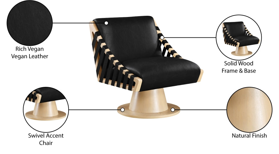 Millwin Vegan Leather Upholstered Swivel Accent Chair
