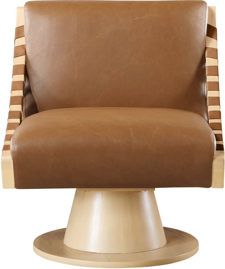 Millwin Vegan Leather Upholstered Swivel Accent Chair
