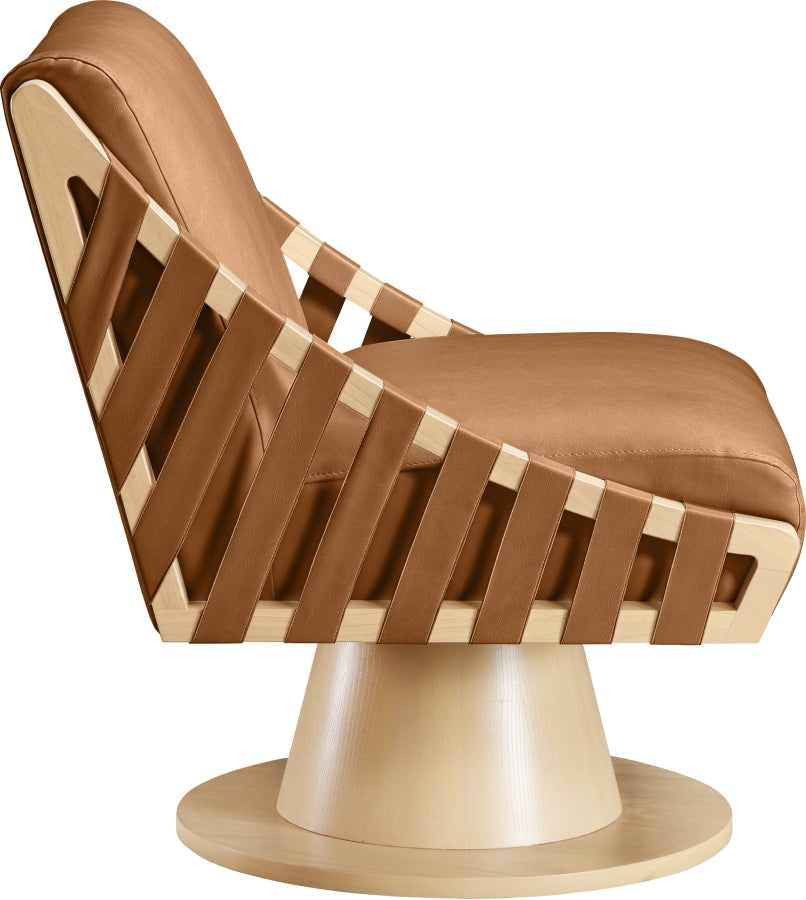 Millwin Vegan Leather Upholstered Swivel Accent Chair