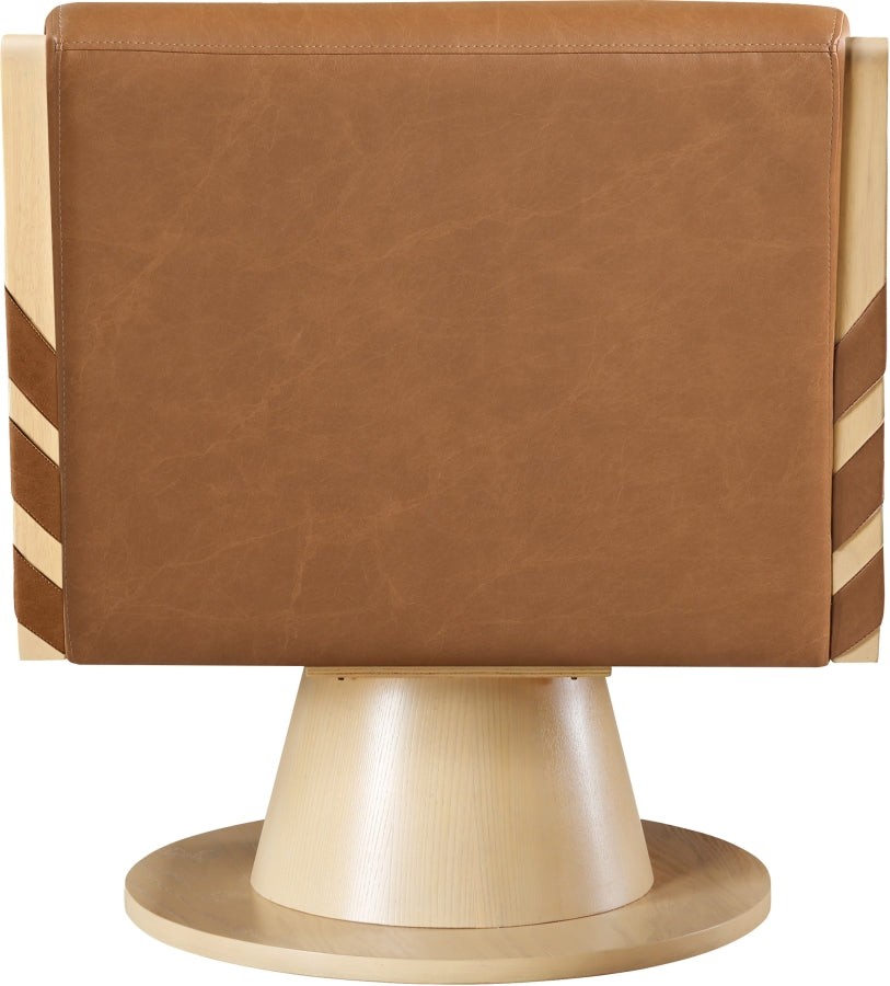 Millwin Vegan Leather Upholstered Swivel Accent Chair