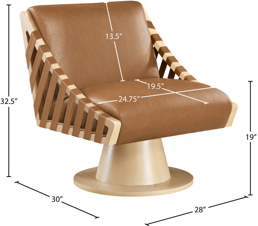 Millwin Vegan Leather Upholstered Swivel Accent Chair