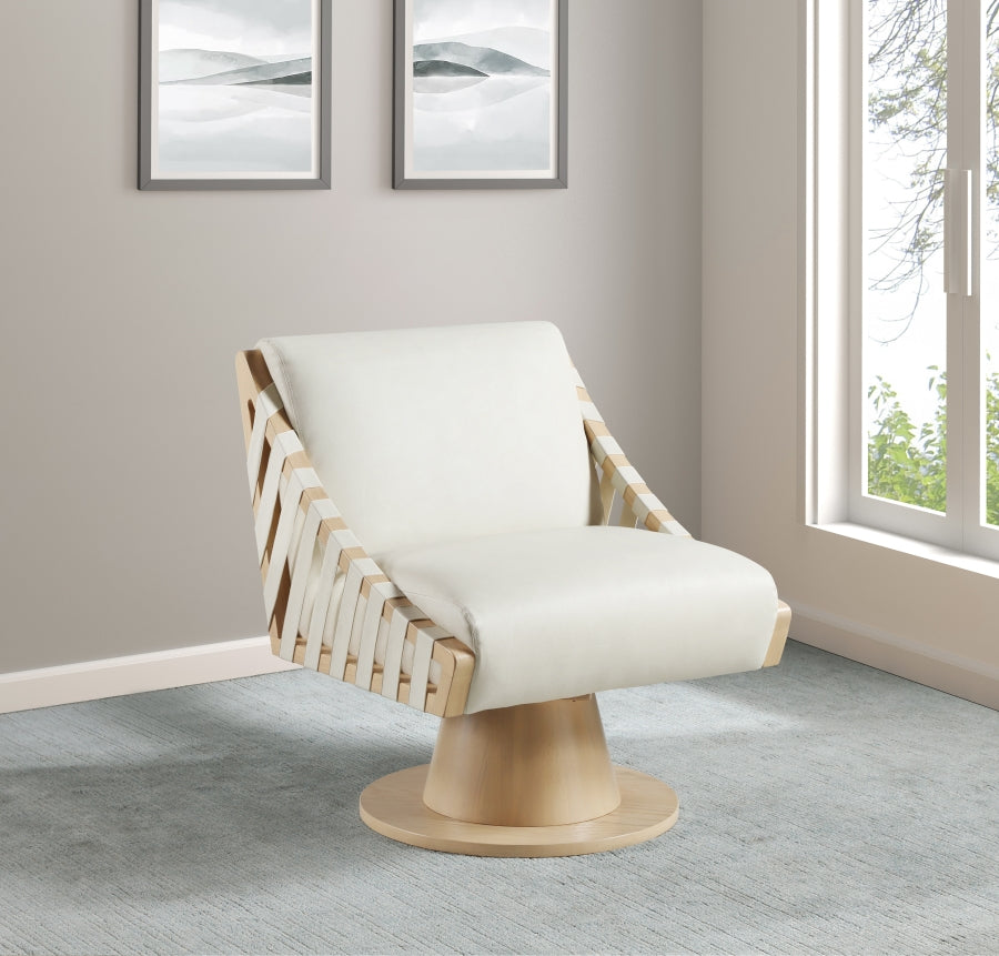 Millwin Vegan Leather Upholstered Swivel Accent Chair