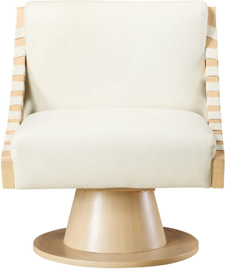 Millwin Vegan Leather Upholstered Swivel Accent Chair