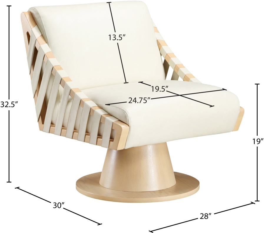 Millwin Vegan Leather Upholstered Swivel Accent Chair