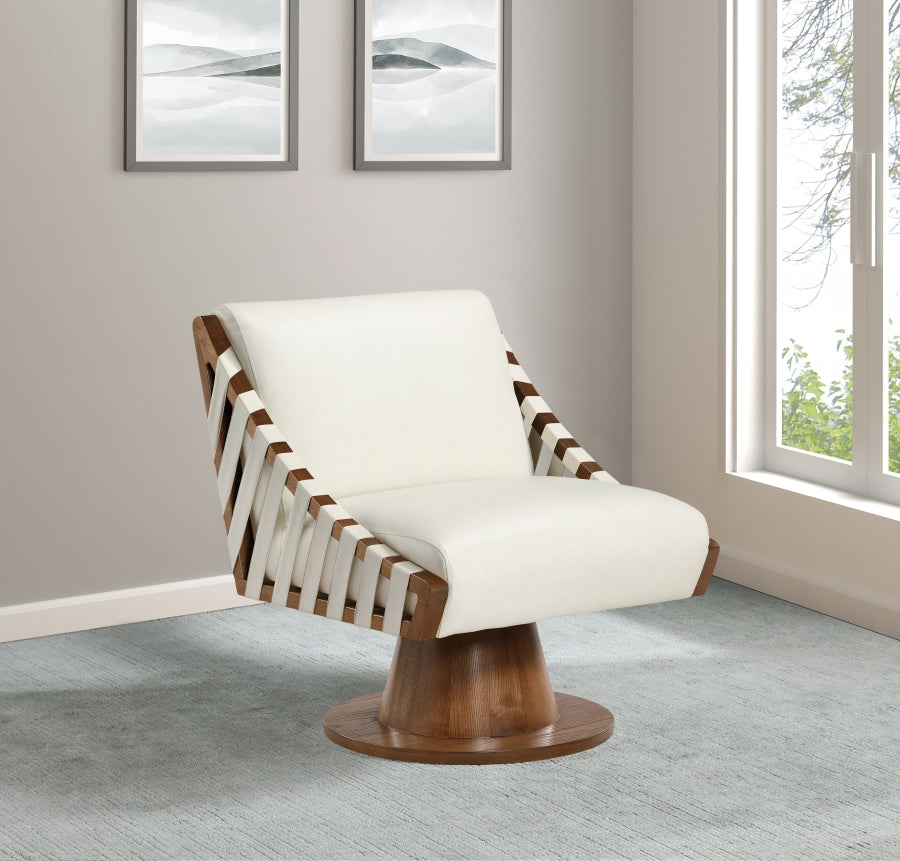 Millwin Vegan Leather Upholstered Swivel Accent Chair