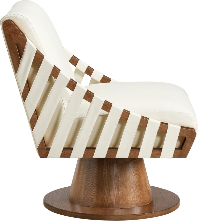 Millwin Vegan Leather Upholstered Swivel Accent Chair