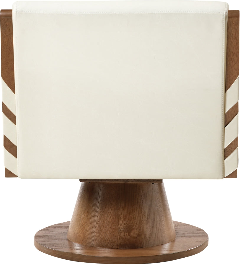 Millwin Vegan Leather Upholstered Swivel Accent Chair