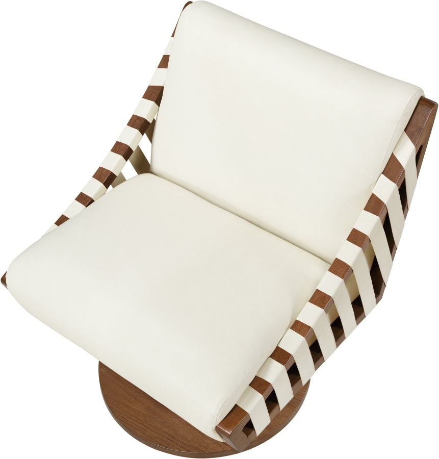 Millwin Vegan Leather Upholstered Swivel Accent Chair