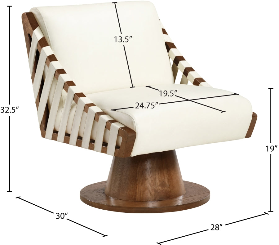 Millwin Vegan Leather Upholstered Swivel Accent Chair