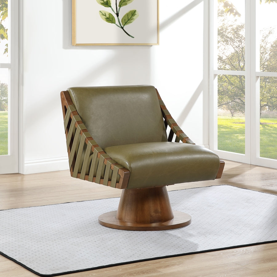Millwin Vegan Leather Upholstered Swivel Accent Chair