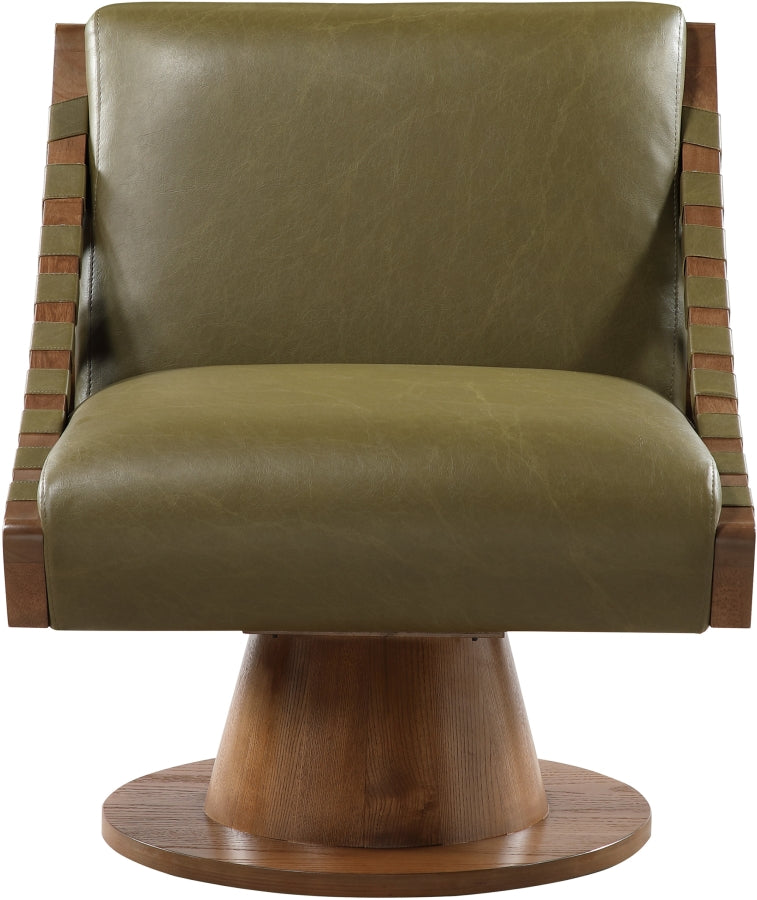 Millwin Vegan Leather Upholstered Swivel Accent Chair