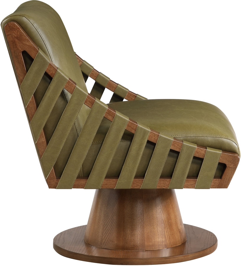 Millwin Vegan Leather Upholstered Swivel Accent Chair