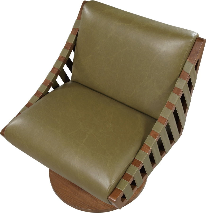 Millwin Vegan Leather Upholstered Swivel Accent Chair