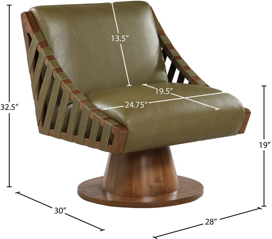 Millwin Vegan Leather Upholstered Swivel Accent Chair