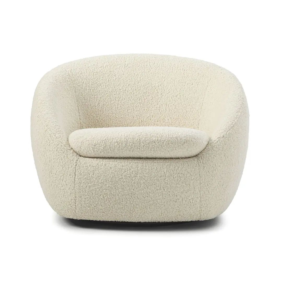Chaise pivotante confortable (tissu bouclé)