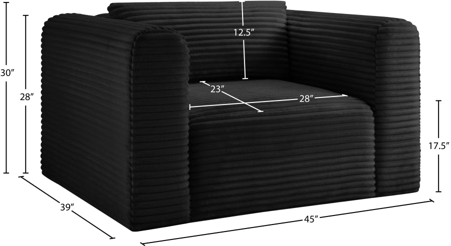 Shaggy Corduroy Performance Fabric Upholstered Accent Chair