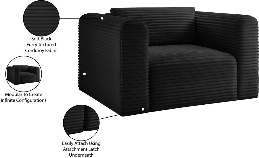 Shaggy Corduroy Performance Fabric Upholstered Accent Chair