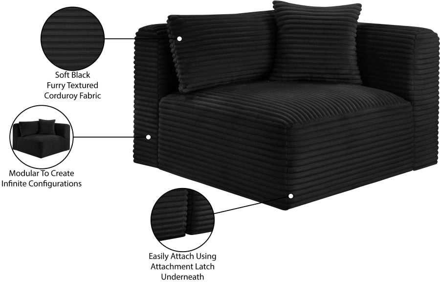 Shaggy Corduroy Performance Fabric Upholstered Accent Chair