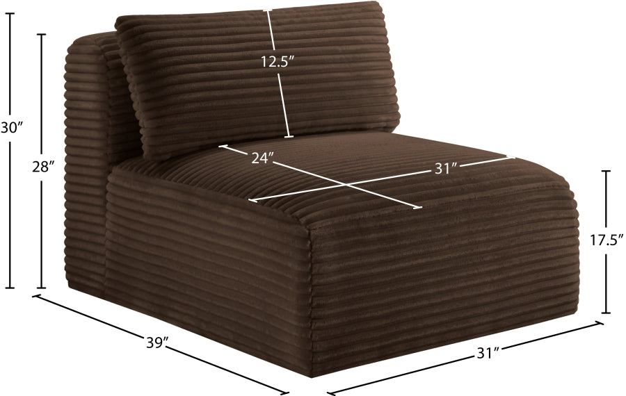 Shaggy Corduroy Performance Fabric Upholstered Accent Chair