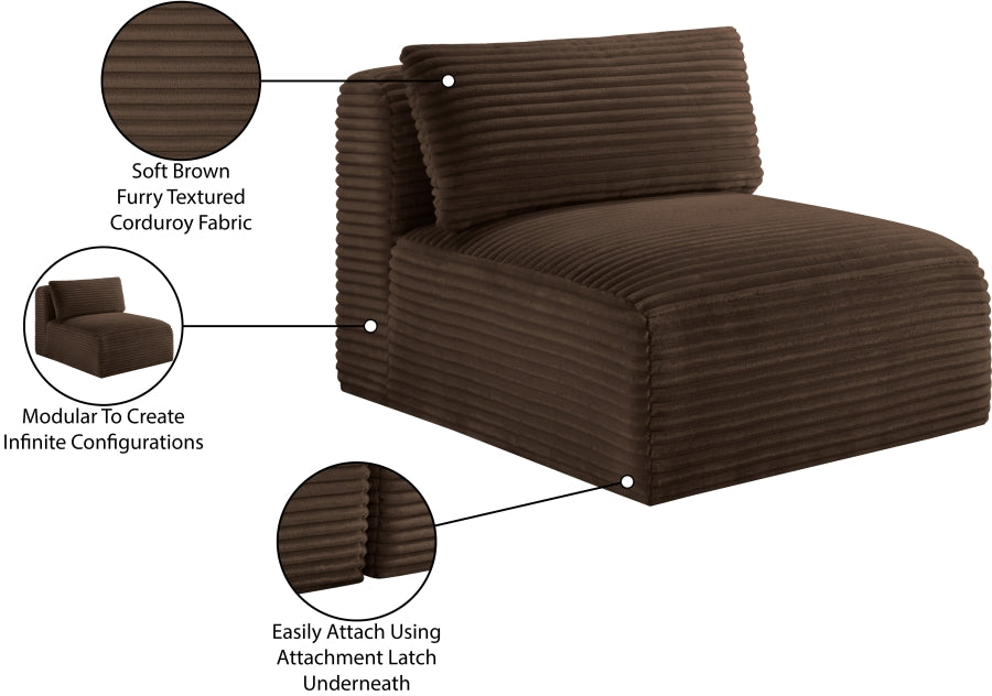 Shaggy Corduroy Performance Fabric Upholstered Accent Chair
